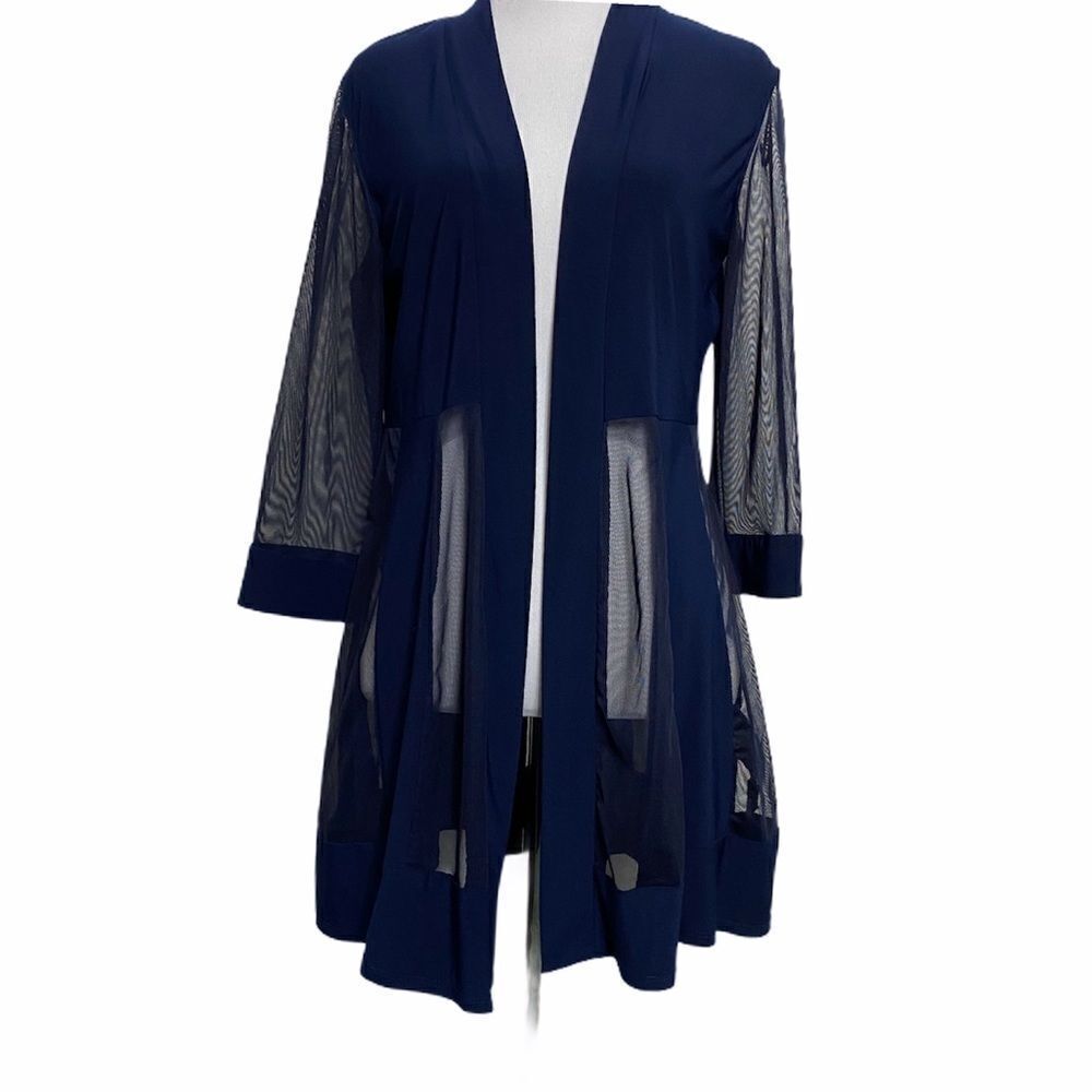 R&M Collection Navy Blue Mesh Topper Jacket‎